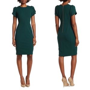 Calvin Klein Tulip Sleeve Dress - Dark Green - Size 6